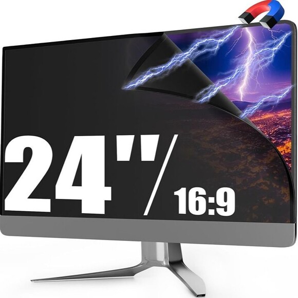 Magnetic 24 Inch Monitor Privacy Screen Filter for Frameless Computer 16:9